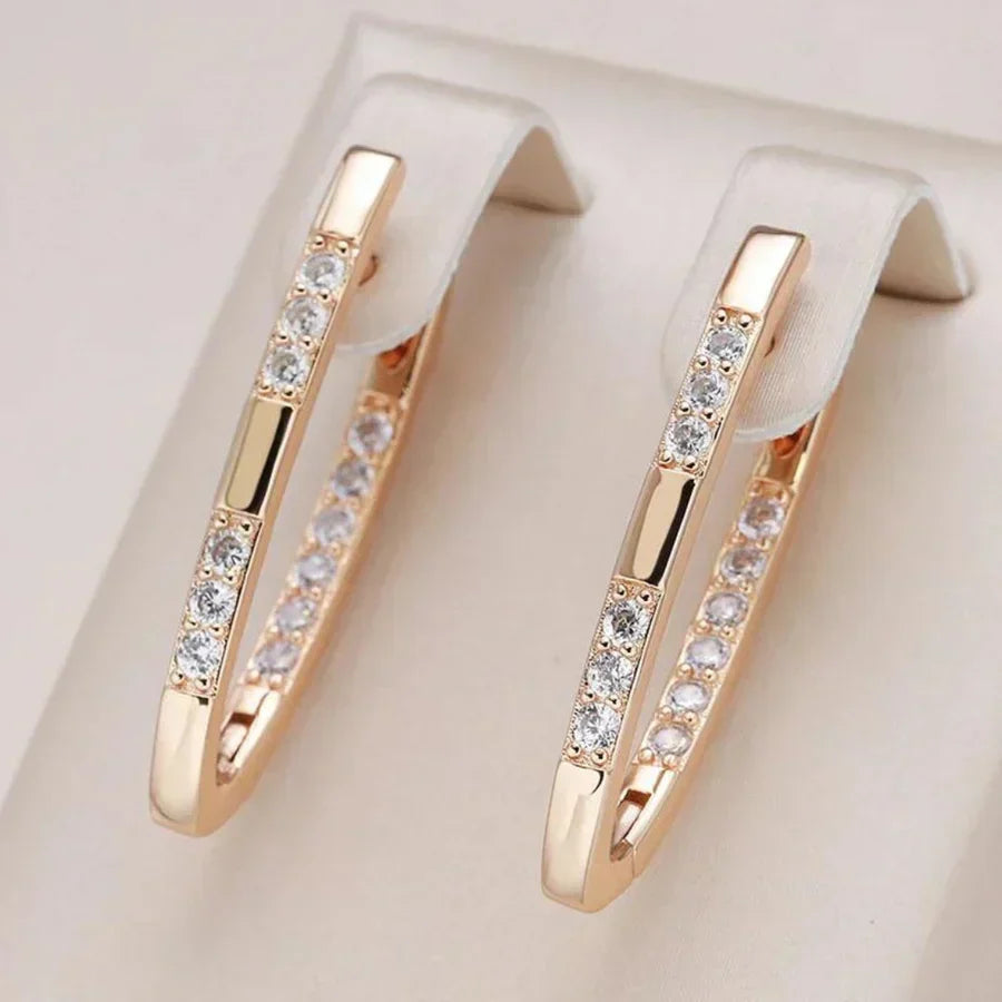 Wykwintne kolczyki z cyrkonią | Białe Złoto