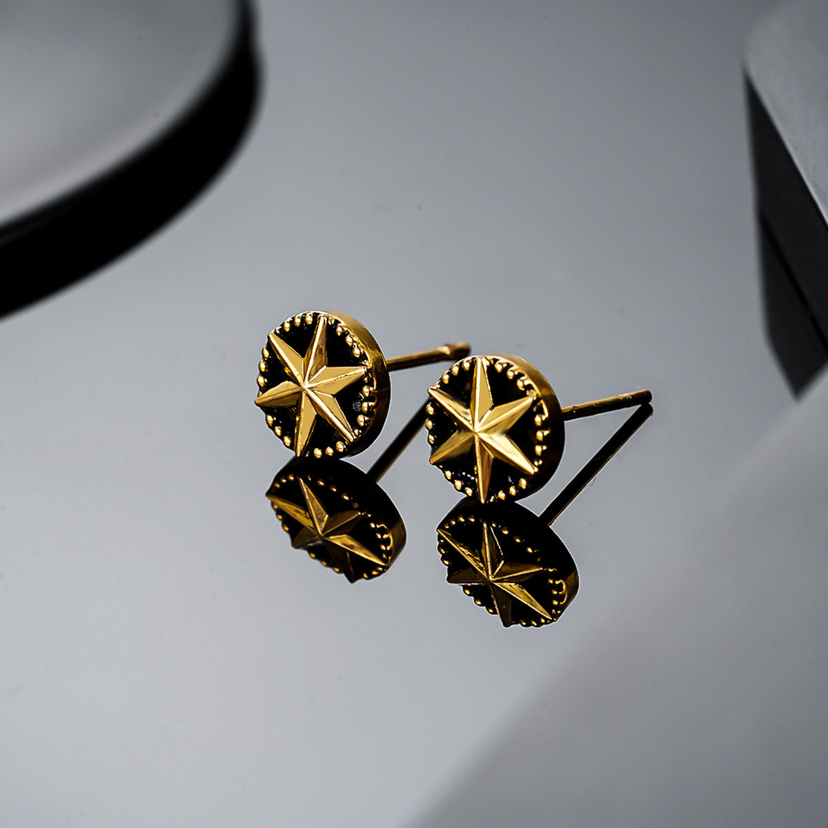 Kolczyki Ardyn gwiazda polarna | Białe Złoto