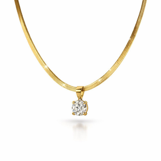 Collar de Oro con Dije de Cristales