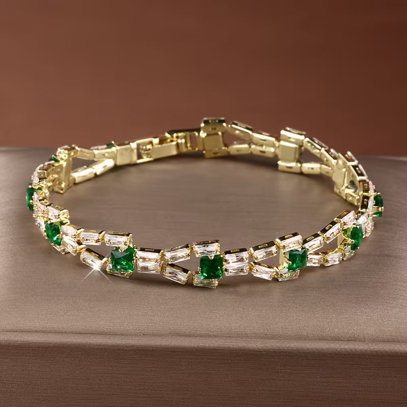 Verde Link bransoletka tenisowa | Złoto