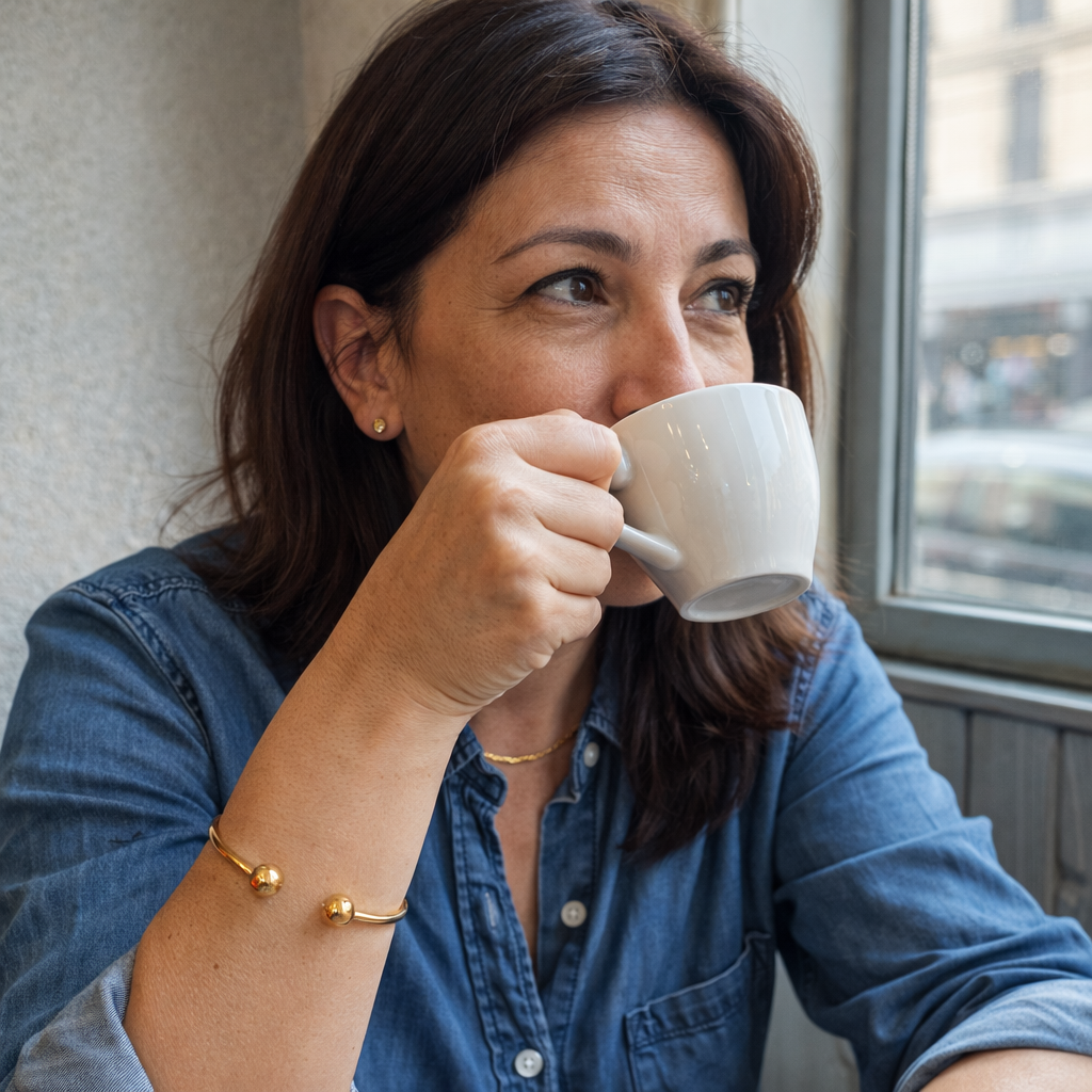 Minimalistyczny komplet choker i bransoletka Blask | Złoto