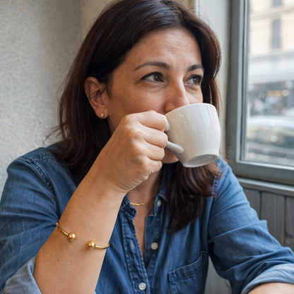 Minimalistyczny komplet choker i bransoletka Blask | Złoto
