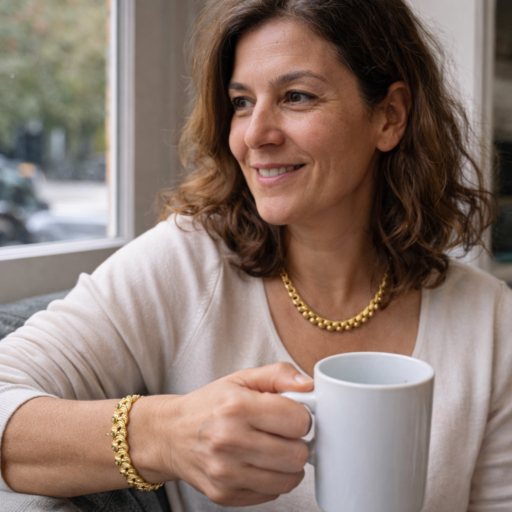 Bransoletka lilia ze zdobioną falą | Złoto