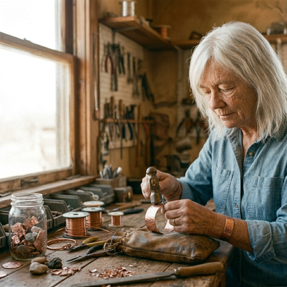 Pierścionek miedziany na palec u stopy Płatek | MIEDŹ