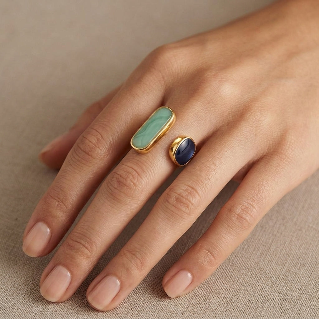 Kaelis podwójny pierścionek owijany | Złoto