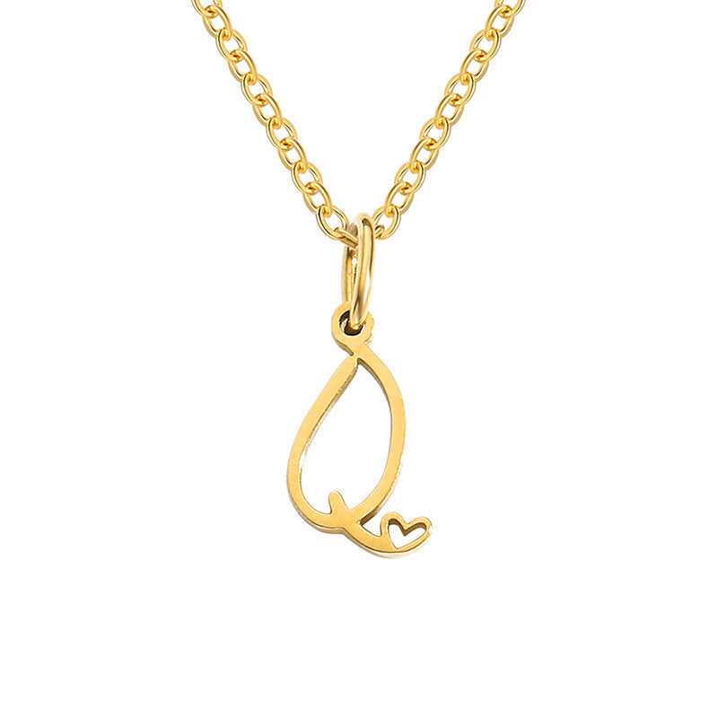 Naszyjnik z inicjałem w sercu | Złoto